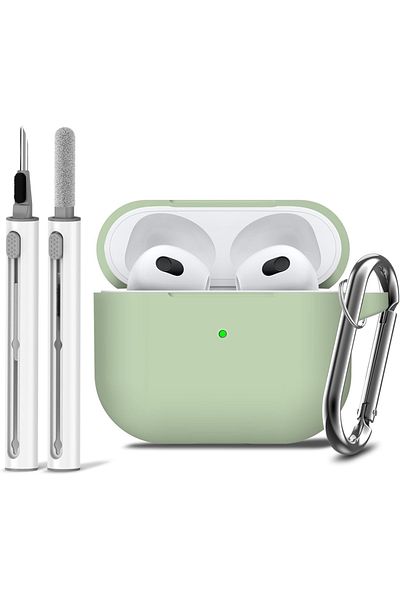 Choice Matcha Green Airpods 3rd Gen Case Cover With Cleaner Kit,soft Silicone Protective Case For Apple Air