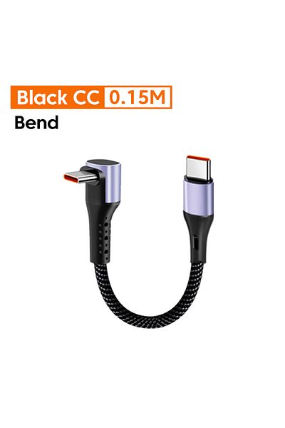 Choice Elbow C to C 0.15M 0.15/0.3M Short Cable 66W USB A/ USB C to Type C Fast Charging Cable Elbow Portab
