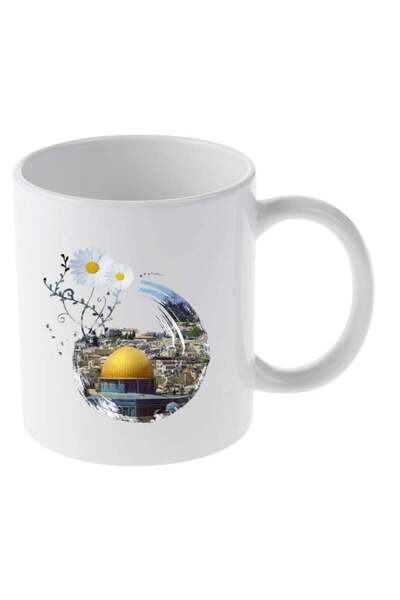 Be Care كوب بتصميم دولة فلسطين للقهوة والشاي سعة 350 مل، سيراميك