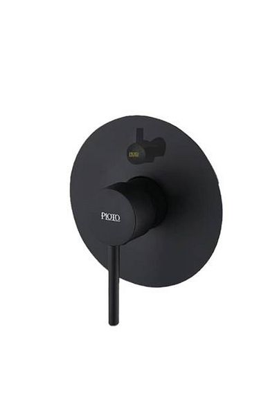 PLOTO PLOTO Complete Concealed Shower Mixer with Black Round Heart