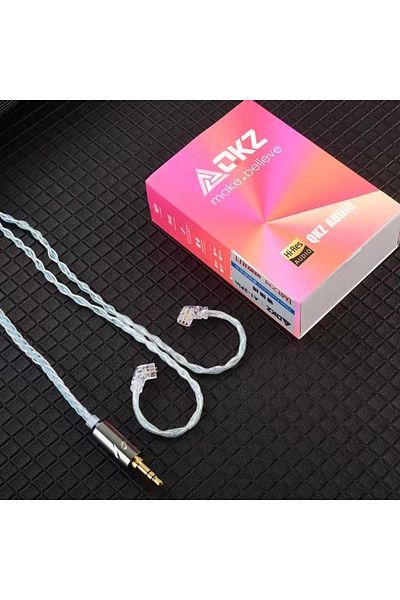 Choice Blue NO MIC QKZ T1 Earphone Cable Original QDC Copper Silver-plated Upgrade Wire 3.5mm Wired Headpho