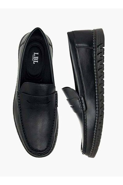 LBL by Shoexpress Textured Slip-On Loafers with Cutout Detail