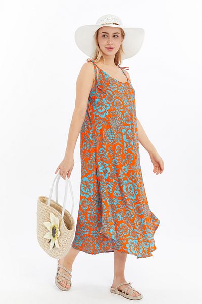 SOFT AKSESUAR Women's Floral Strap Dress