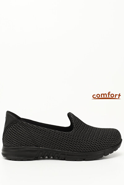 GÖNDERİ(R) حذاء رياضي مريح للنساء من التريكو باللون الرمادي مع نعل من إسفنج م...