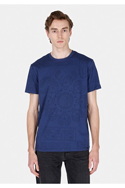 Colin's Tricou albastru cu mânecă scurtă pentru bărbați, cu decolteu rotund, ...