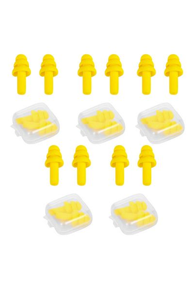 DUTRIEUX Yellow 10pairs 10pcs Soft Silicone Earplugs Waterproof Swimming Ear Plugs Reusable Noise Reduction