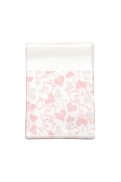 Choice 50 قطعة من أكياس بلاستيكية شفافة ذاتية اللصق على شكل قلب حب لعيد الحب ...