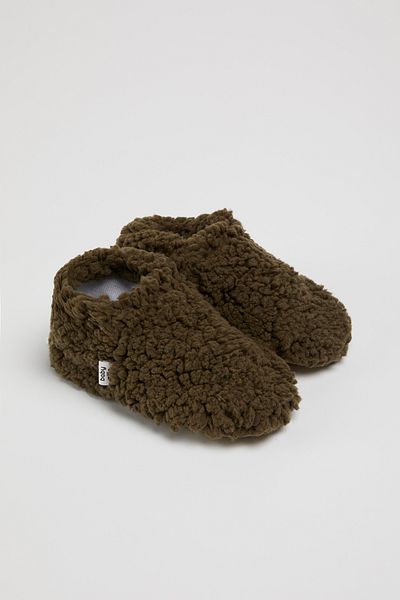BabyZilla Teddy Baby Booties, Non-Slip Sole, Home Nursery Shoes, Organic Cotton Lining, Home Boot Slippers