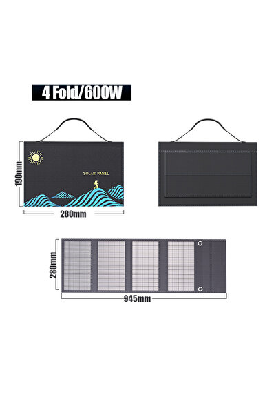 Choice 600W 4fold 1000W Solar Panel Portable Folding Bag USB+DC Output Solar ...