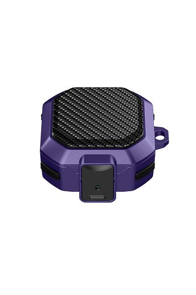 Choice Dark Purple Carbon Fiber Switch Lock Earphone Case For Samsung Galaxy Buds 2 Pro FE Live Cover Full