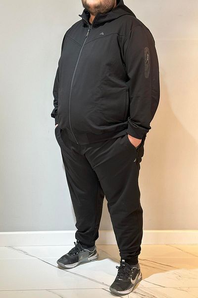 REMSA Μεγάλο μέγεθος Extra Oversize 24722 Μαύρο Σετ ανδρικής φόρμας Cotton Special Production