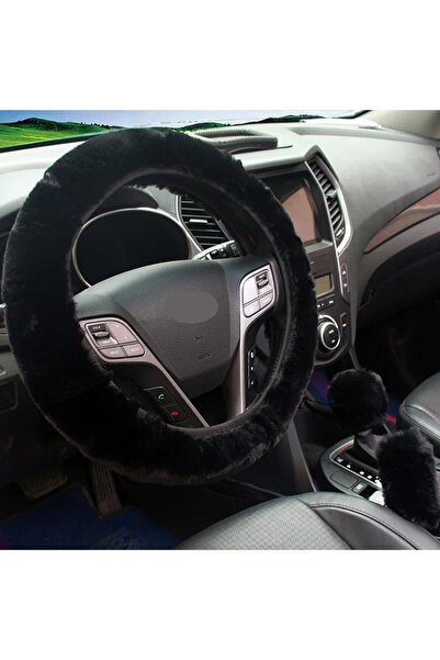 Choice غطاء عجلة قيادة السيارة باللون الأسود، غطاء واقي لفرامل اليد وناقل الح...