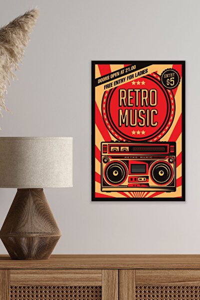 qoeuyl boutique Retro Eighties Music Διακόσμηση σπιτιού Τέχνη τοίχου No:4 18x...