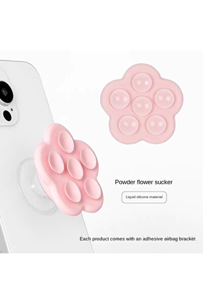 Choice حامل هاتف لاصق من السيليكون على شكل زهرة وردية لحامل الهاتف المحمول P-...
