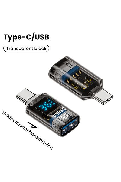 Choice C Male to USB Light USB 3.2 Digital Display Adapter 10Gbps USB Male TO USB Female Converter Fast Cha