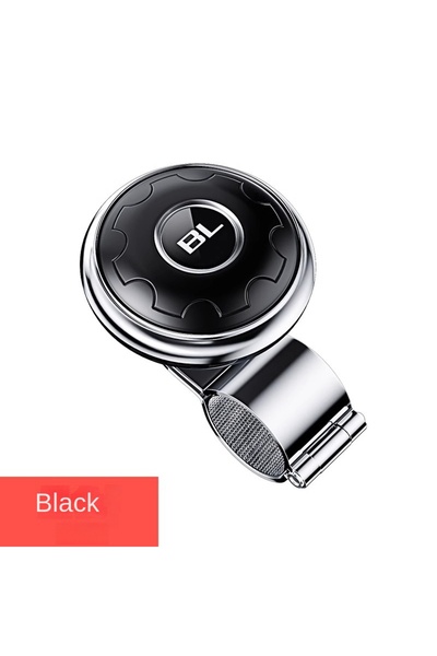 Choice مقبض عجلة قيادة السيارة الأسود المزود بكرة دوارة ومقبض طاقة دوار عالمي A