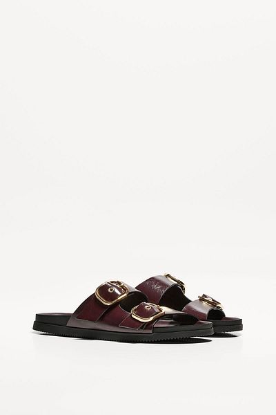 Bershka Flat slider sandals with buckles