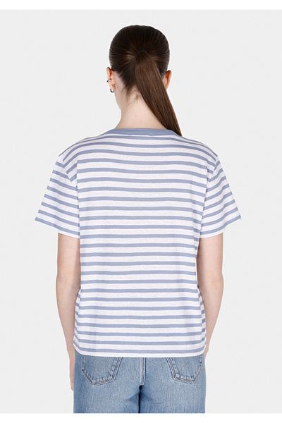Colin's Regular Fit Round Neck Striped Women's Blue Short Sleeve T-Shirt