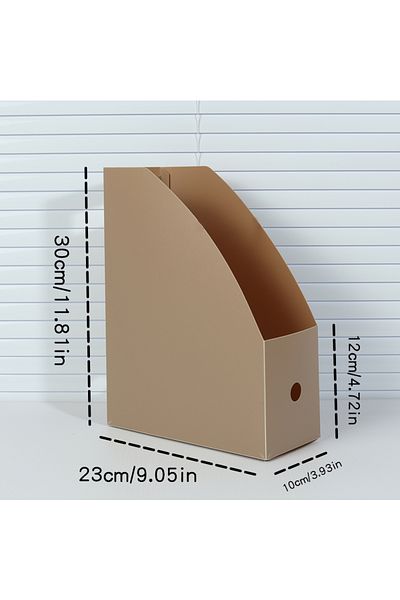 Choice Khaki A4 Foldable Office Desktop File Organizer, Book Storage Box, Waterproof Student Bookstand & St