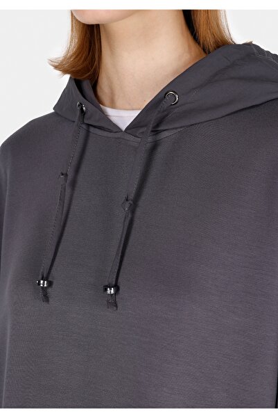 Colin's Hanorac antracit pentru femei, cu glugă, cu croială normală