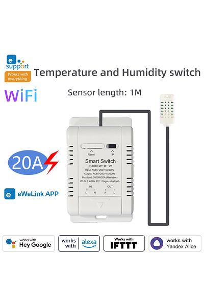ZUIDID Ewl-thrh20a-1m-white Ewelink Wifi Temperature And Humidity Sensor Security Home Automation Indoor Mo