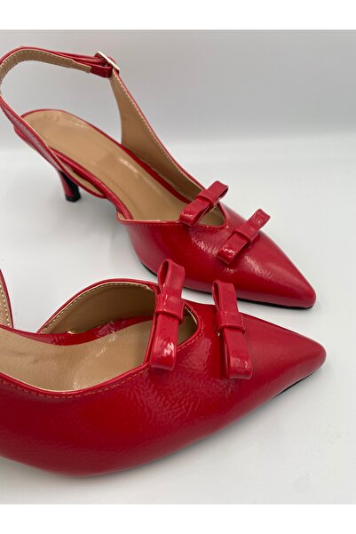 Ömer Ediz Shoes Kadın Rugan Ayakkabı 5 cm Topuk - Fiyonklu