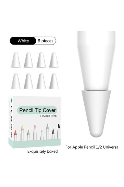 Choice White 8pcs For Apple Pencil Tip Silicone Case Replacement Tips Case For Apple Pencil 1st 2nd Nib Pro