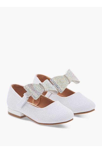Flora Bella by Shoexpress Floral Bella Bow Embellished Ballerina Shoes with Hook and Loop Closure