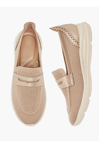 Flora Bella by Shoexpress Flora Bella Textured Slip-On Loafers with Cutout Detail