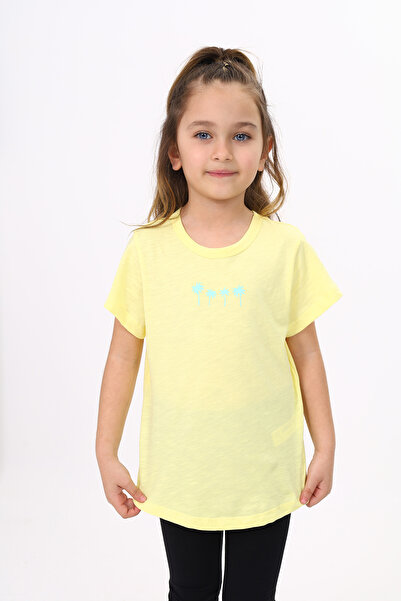 Toontoy Tricou simplu Palmiye cu imprimeu pentru fete