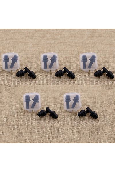 DUTRIEUX Black 5pairs 10pcs Soft Silicone Earplugs Waterproof Swimming Ear Plugs Reusable Noise Reduction Sle
