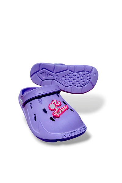 Barbie Figürlü Günlük Plaj Deniz Havuz Bahçe Banyo Ilkbahar -Yaz Kaymaz Taban Pembe Sandalet Terlik