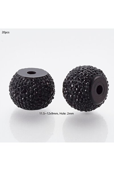 Choice1 AECH02-17287 50pc Resin Rhinestone Beads Rondelle Black 8x4.5mm Hole:...