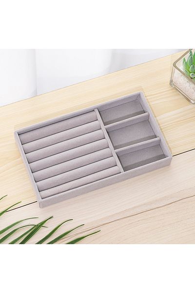 Choice K Jewelry Storage Box Earring Ring Necklace Brooch Holder Flannelette Jewelry Display Box Necklace .