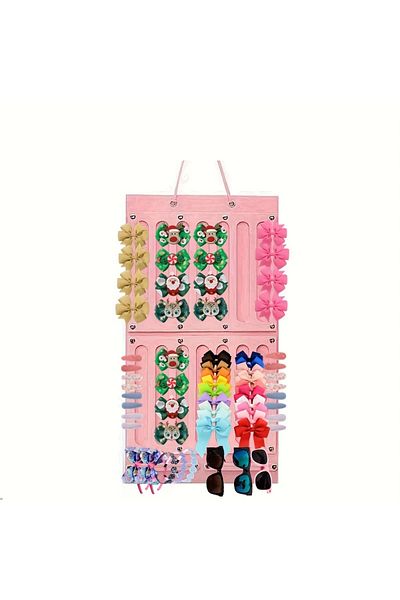 Choice Vertical Style Pink 1pc Hair Accessories Hanging Storage Organizer Wall Decoration Hair Bows Storage