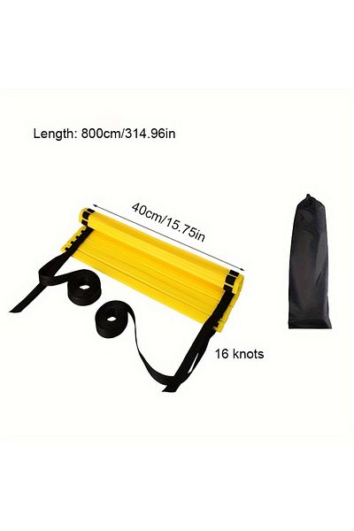 Choice 314.9 Inch 16 Knots 1 Set Detachable Speed Agility Training Ladder For Football, Portable Sports Equ