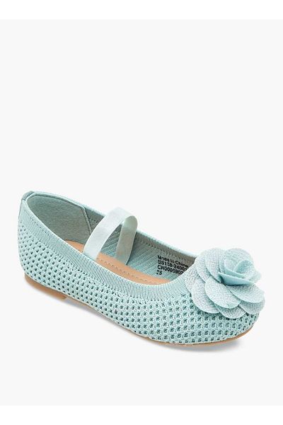 Flora Bella by Shoexpress حذاء باليه من Flora Bella بتصميم مزخرف مع مطاط وتفاصيل زهور