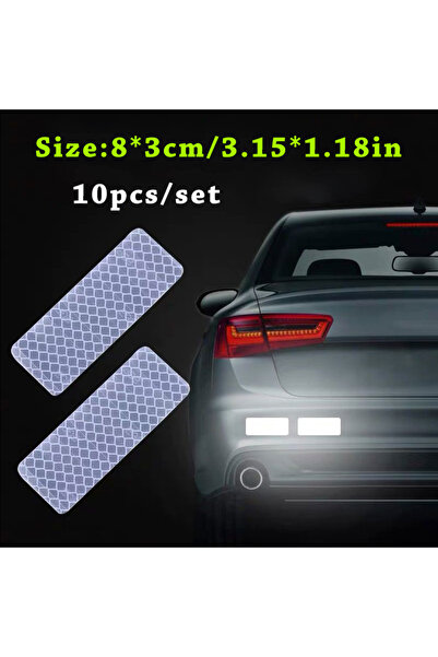 Choice WHITE 10pcs/set Car Bumper Reflective Safety Strip Stickers Car Reflec...