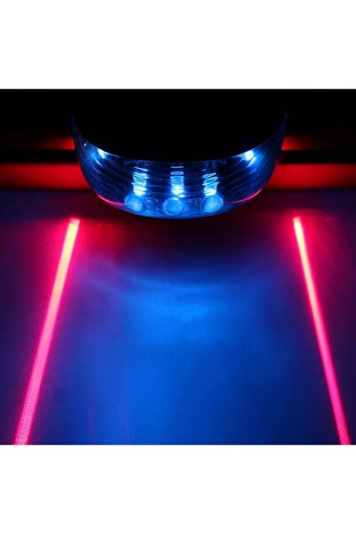 Choice مصابيح LED زرقاء متوازية للدراجة الهوائية، 2 ليزر، 5 مصابيح LED مقاومة للماء، ضوء خلفي للدراجات، تحذير أمان