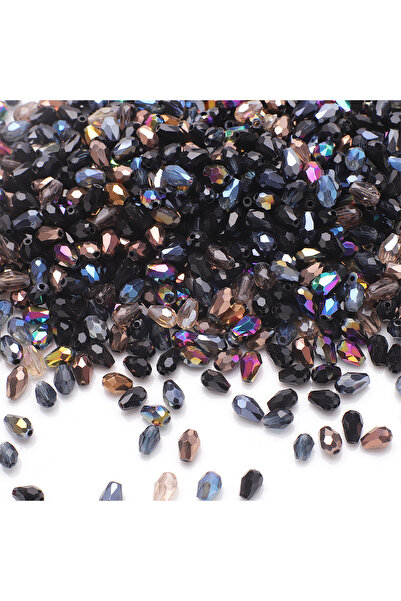 Choice7 black 100Pcs/Lot 4x6mm AB Mixed Color Tear Drop Faceted Crystal Glass...