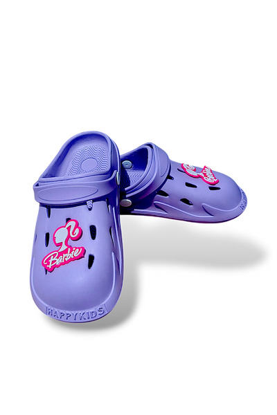 Barbie Figürlü Günlük Plaj Deniz Havuz Bahçe Banyo Ilkbahar -Yaz Kaymaz Taban Pembe Sandalet Terlik