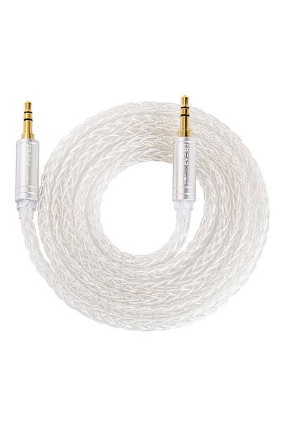 KBEAR 1.2m silver 3.5-3.5 KBEAR AUX08 8 cores HiFi AUX earphone Audio Cable Speaker cable 3.5mm Male to M