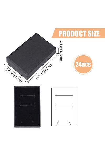 Choice 24pcs 03 24 Pack Jewelry Ring Boxes Kraft Square Cardboard Jewelry Boxes 1.7x1.7x1.18inch for Jewelr