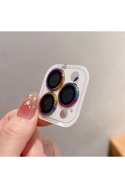 Choice Tempered Glass 15pro 15proMax(3pcs dazzling Full Cover Camera Lens Protection For iPhone 15 Plus 12