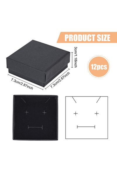 Choice 12pcs 01 24 Pack Jewelry Ring Boxes Kraft Square Cardboard Jewelry Boxes 1.7x1.7x1.18inch for Jewelr