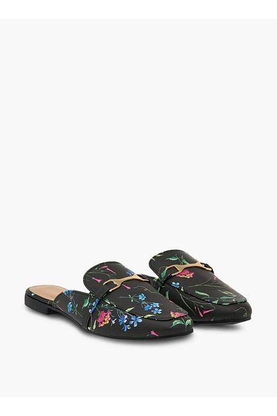 Flora Bella by Shoexpress Flora Bella Floral Print Slip-On Mules with Metallic Accent