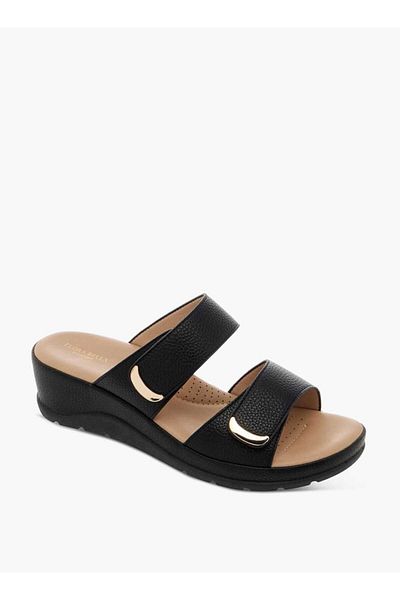 Flora Bella by Shoexpress Flora Bella Monogram Print Slip-On Comfort Sandals