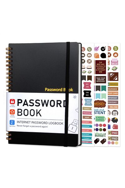 Choice Black Password Book Untitled Password Management Manual to Keep Your Internet Details Secure, Perfec