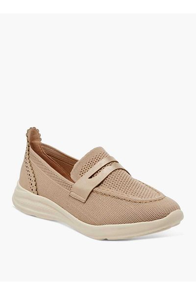 Flora Bella by Shoexpress Flora Bella Textured Slip-On Loafers with Cutout Detail