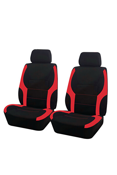 Choice Red 2 Front seat Universal Polyester Car Seat Covers Sporty Design Fit...